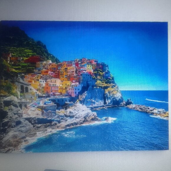 "Oh, beautiful ocean scene!" - wooden framed canvas oil painting&gift, brand new